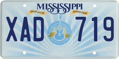 MS license plate XAD719