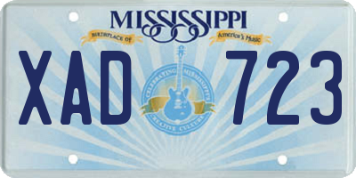 MS license plate XAD723