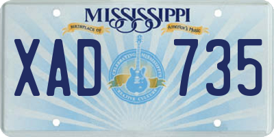 MS license plate XAD735