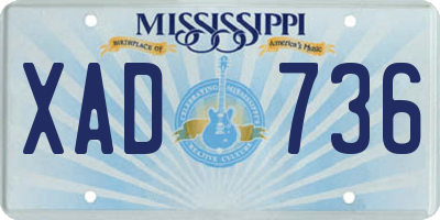 MS license plate XAD736