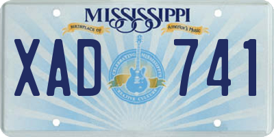 MS license plate XAD741