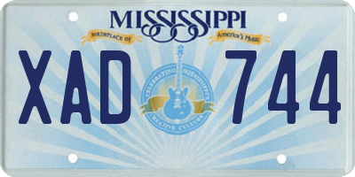 MS license plate XAD744