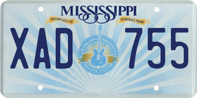 MS license plate XAD755