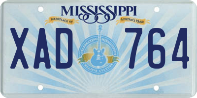 MS license plate XAD764