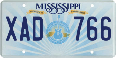 MS license plate XAD766