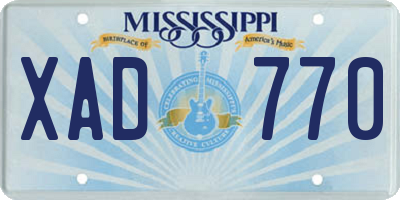 MS license plate XAD770