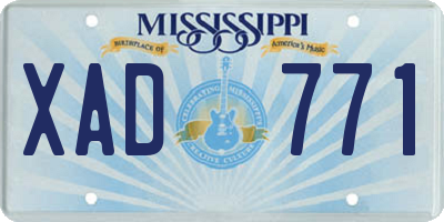 MS license plate XAD771