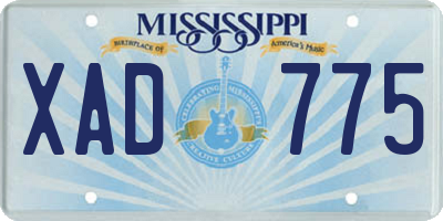 MS license plate XAD775