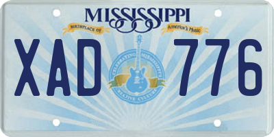 MS license plate XAD776
