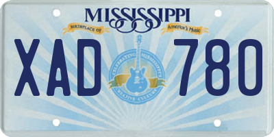MS license plate XAD780
