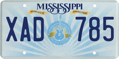 MS license plate XAD785