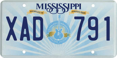 MS license plate XAD791