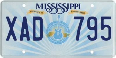 MS license plate XAD795