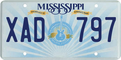 MS license plate XAD797