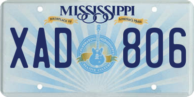 MS license plate XAD806