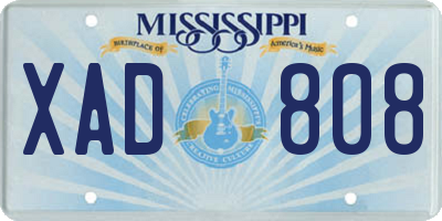 MS license plate XAD808