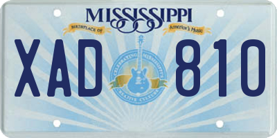 MS license plate XAD810