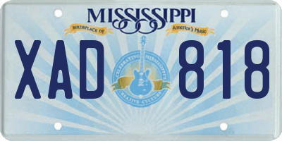 MS license plate XAD818