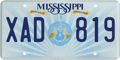MS license plate XAD819