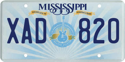 MS license plate XAD820