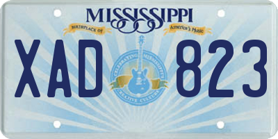 MS license plate XAD823