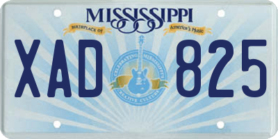 MS license plate XAD825