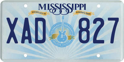 MS license plate XAD827