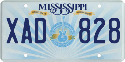MS license plate XAD828