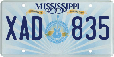 MS license plate XAD835