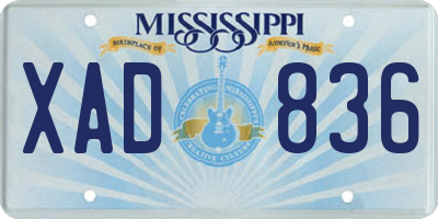 MS license plate XAD836