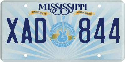 MS license plate XAD844