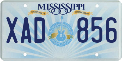 MS license plate XAD856
