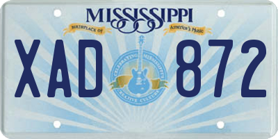 MS license plate XAD872
