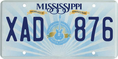 MS license plate XAD876