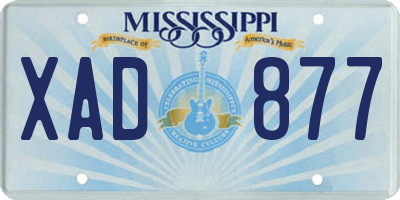 MS license plate XAD877
