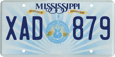 MS license plate XAD879