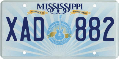 MS license plate XAD882
