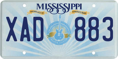 MS license plate XAD883