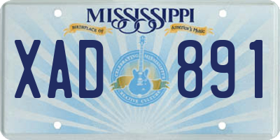 MS license plate XAD891