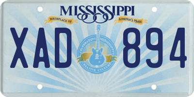 MS license plate XAD894