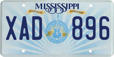 MS license plate XAD896