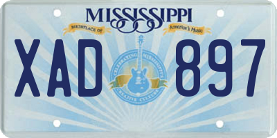 MS license plate XAD897