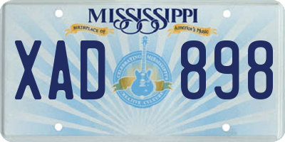 MS license plate XAD898