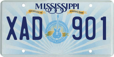 MS license plate XAD901