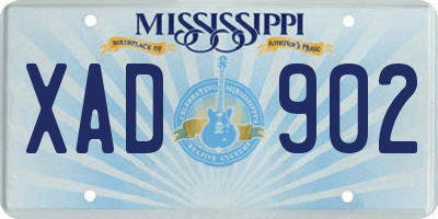 MS license plate XAD902