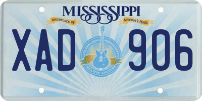 MS license plate XAD906