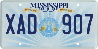 MS license plate XAD907