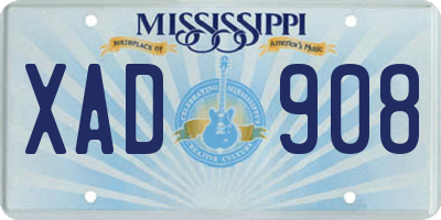 MS license plate XAD908