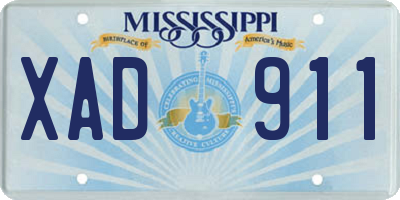 MS license plate XAD911