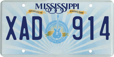 MS license plate XAD914